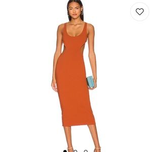 🧡 Lovers + Friends Orange Cutout Revolve Dress